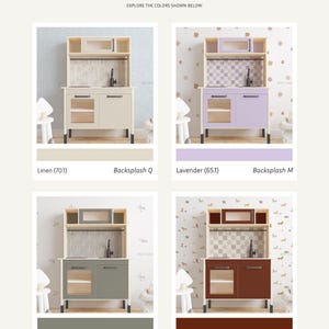 Ikea DUKTIG Kitchen Removable Decals / Ikea Play kitchen hack / Play Kitchen Accessories / Duktig Customisation / Custom Play Kitchen image 3