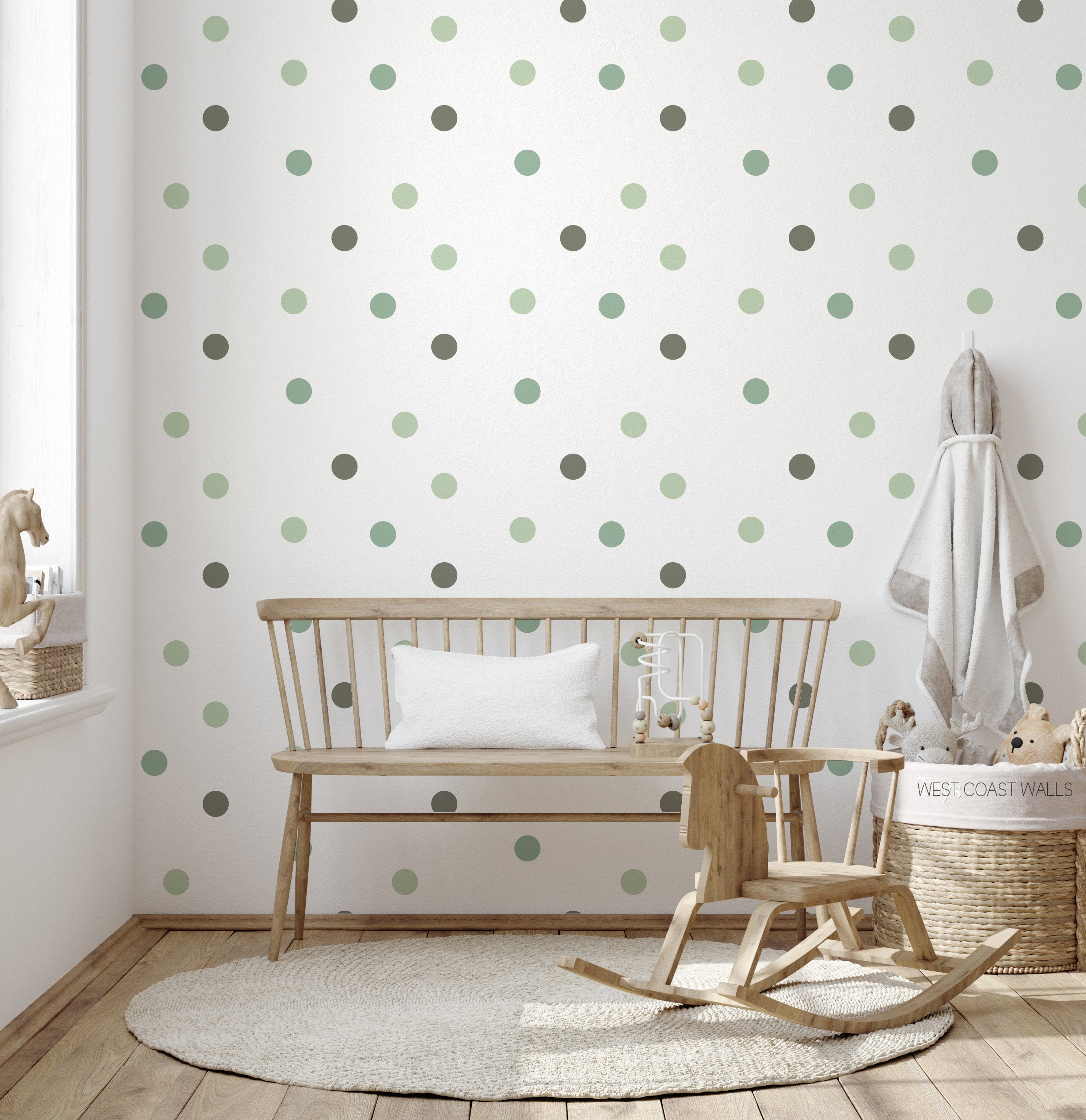 Plain Dot Wall Decals / Removable Dot Decals / Polka Dots / Dot Wall Stickers / Nursery Decor / Neutral Decor / Neutral Nursery
