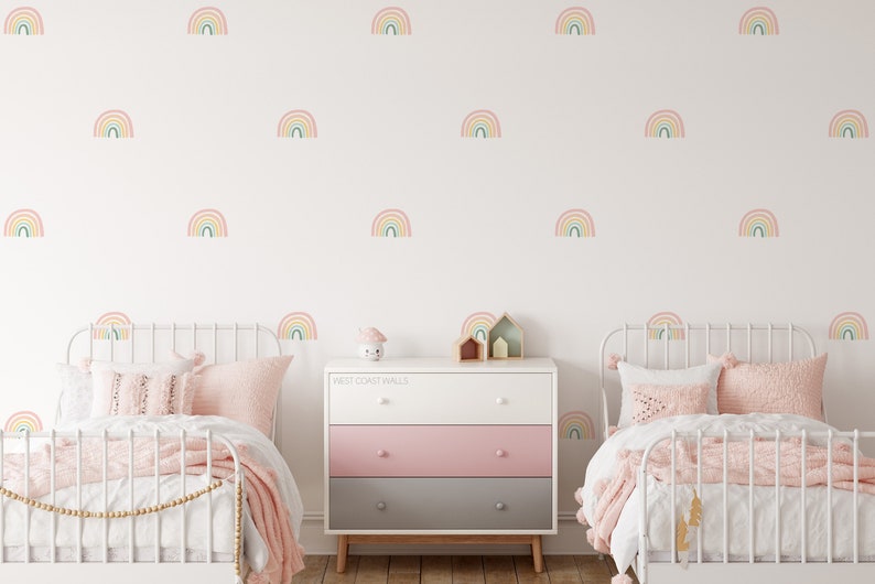 Pastel Rainbow Removable Wall Decals / Single or Multipack / Rainbow room / Rainbow Art /Nursery Decals / Kids Room / Removable Decals image 1