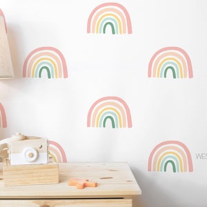 Pastel Rainbow Removable Wall Decals / Single or Multipack / Rainbow room / Rainbow Art /Nursery Decals / Kids Room / Removable Decals image 2