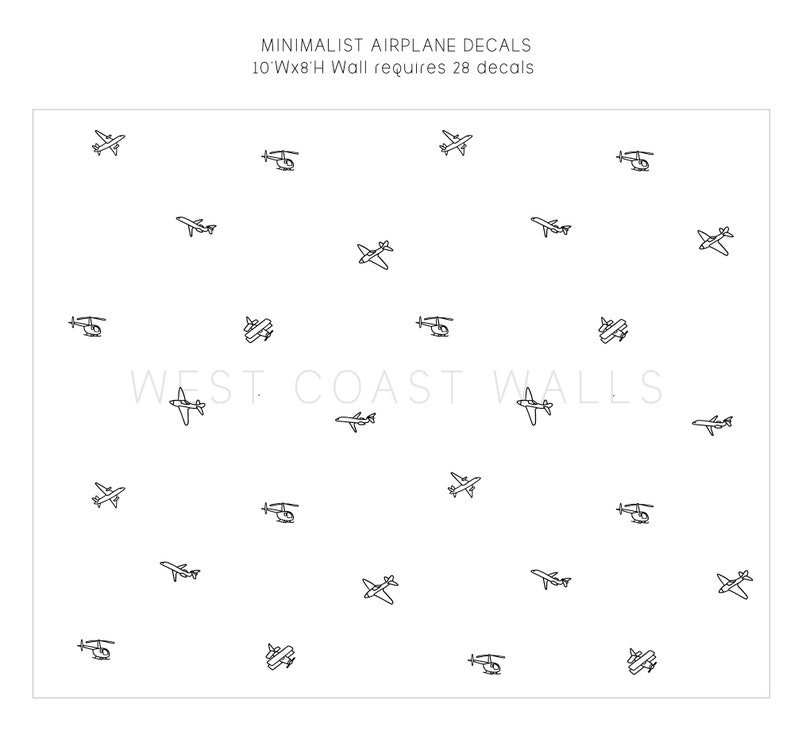 Minimalist Airplane Decals / Simple Airplane Decor / Removable Airplane Wall Decals / Nursery Decor / Boys Room / Airplane Stickers image 6