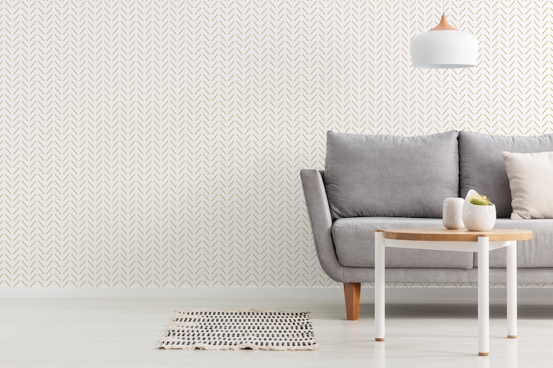 Herringbone Wallpaper / Chevron Wallpaper / Zig Zag Wallpaper Etsy Canada