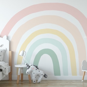 Gedämpftes Pastell Regenbogen Wandbild / Abnehmbares Regenbogen Wandbild / Große Regenbogen Wand / Regenbogen Wand / Weicher Regenbogen Wand / Regenbogen Raum