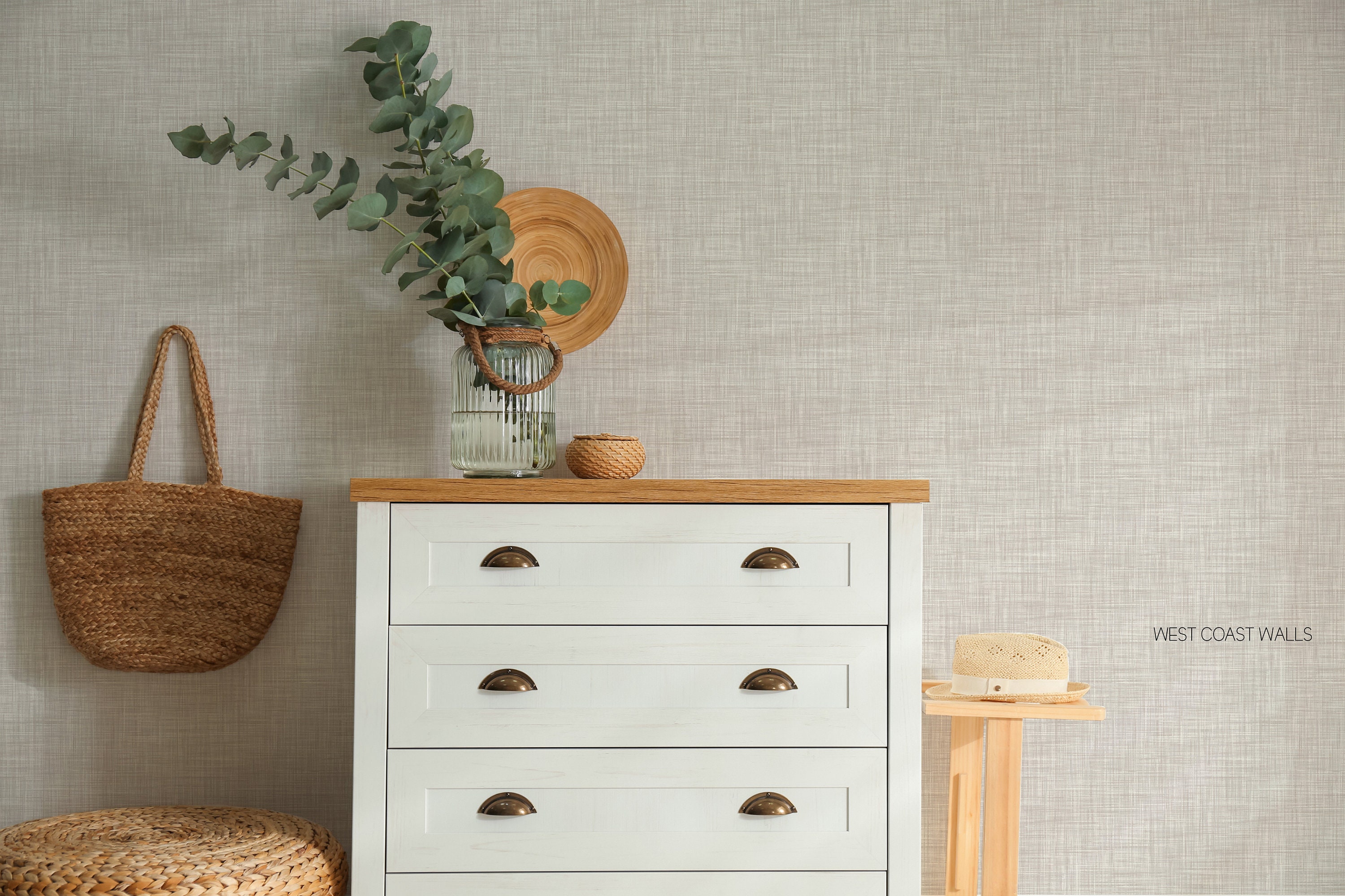 Seagrass Removable Wallpaper / Linen Removable Wallpaper / - Etsy