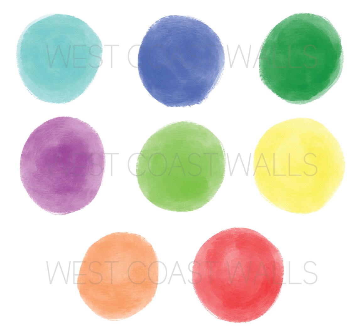 Rainbow Dots Wall Decals / Removable Rainbow Decals / Peel and Etsy