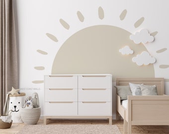 Customisable Large Sun Removable Wall Decal / Oversized Sun Decal / Sun Nursery Decor / Playroom Wall Decal / Nursery Wallpaper