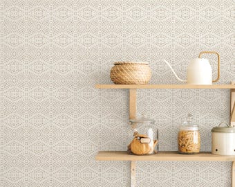 Small Boho Dot Tile Wallpaper / Bohemian Style / Mudcloth Wallpaper / Hand Drawn Wallpaper / Boho Feature Wall