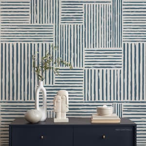 Boxy Stripes Wallpaper Alternate Colours available / Abstract lines Modern Wall / Geometric Wallpaper / Feature Wall