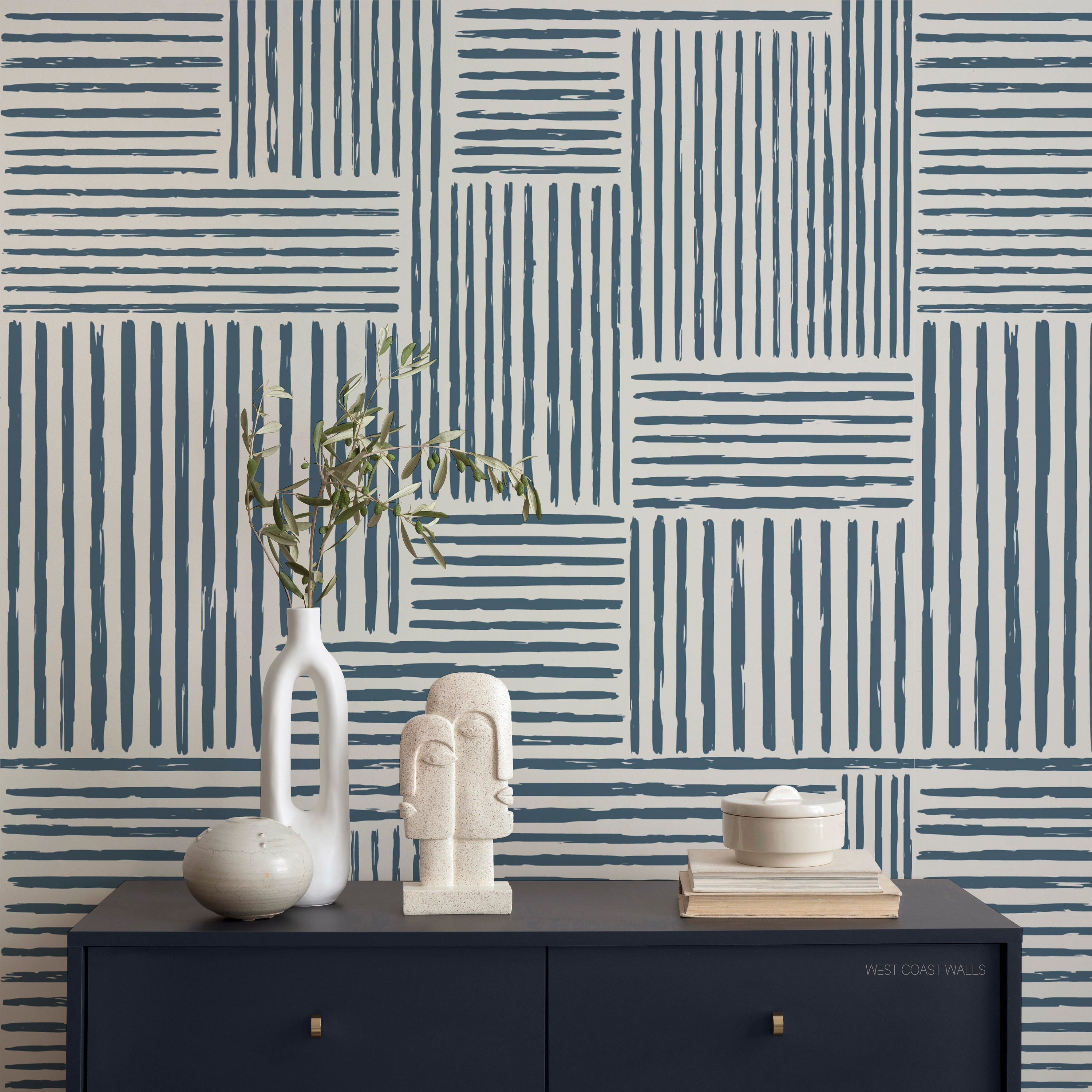 Boxy Stripes Wallpaper Alternative Farben / Abstrakte Linien Moderne Wand / Geometrische Tapete / Feature Wand