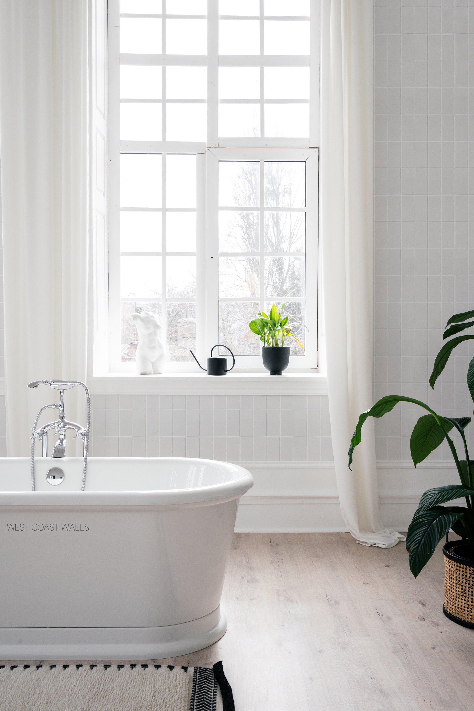 Vertical White Rectangle Tile Wallpaper / Tile Wallpaper / - Etsy