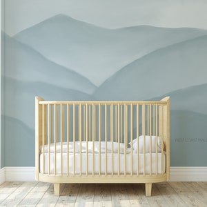 Painted Hills Removable Wall Mural / Painted Mountains Wall Mural / Feature Wall / Nursery Wallpaper / Woodland Nursery / Wilderness Theme