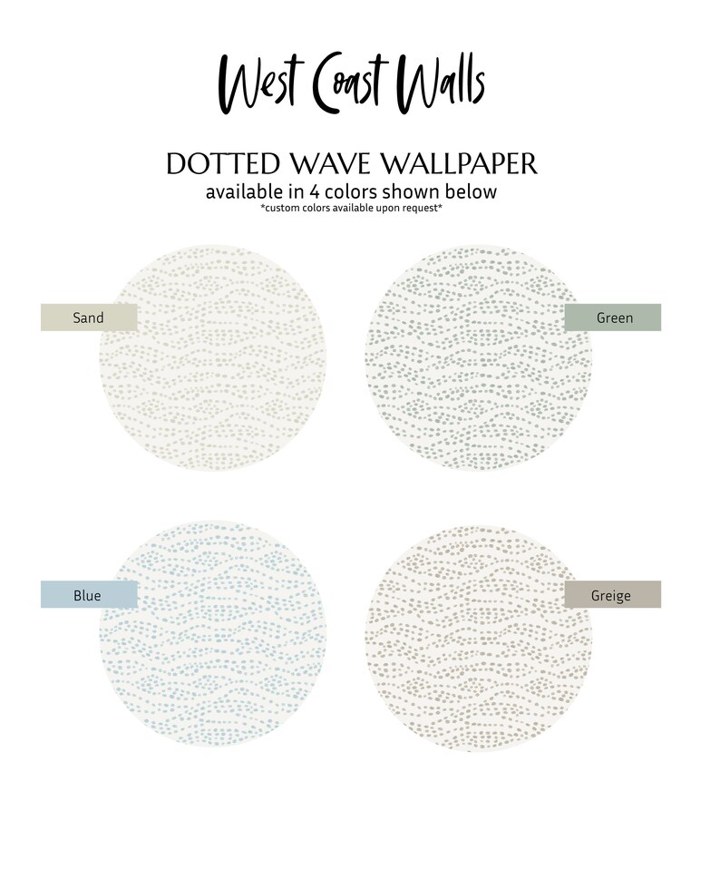 Boho Dot Wave Wallpaper / Bohemian Style / Eclectic Wallpaper / Hand Drawn Wallpaper / Boho Feature Wall image 6