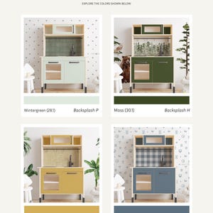 Ikea DUKTIG Kitchen Removable Decals / Ikea Play kitchen hack / Play Kitchen Accessories / Duktig Customisation / Custom Play Kitchen image 2