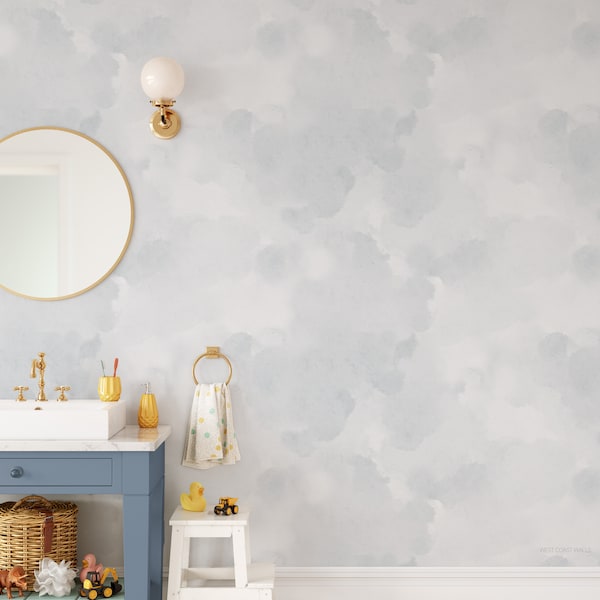 Sea Breeze Wallpaper / Hand Painted Cloud Wallpaper / Textured Walls / Texture Wallpaper / Nursery Wallpaper