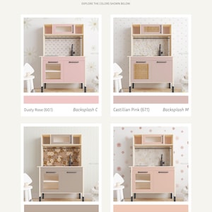 Ikea DUKTIG Kitchen Removable Decals / Ikea Play kitchen hack / Play Kitchen Accessories / Duktig Customisation / Custom Play Kitchen image 4