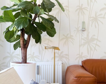 Palm Tree Silhouette Wallpaper, Tropical Leaves Peel and Stick or Traditional