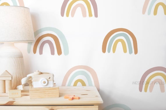 Neutral Rainbow Removable Wall Decals / Bohemian Rainbow / Rainbow room / Rainbow Art /Nursery Decals / Kids Room / Removable Decals