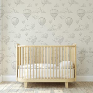 Vintage Hot Air Balloon Wallpaper, alternate colors available / Wallpaper / Air Balloon Decor / Air Balloon Wallpaper / Nursery Wallpaper image 1