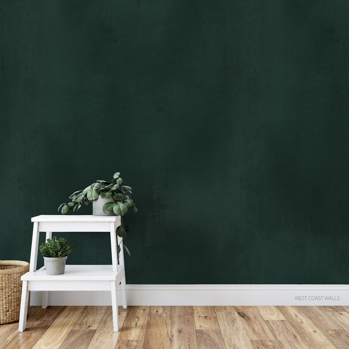 Emerald Green Textured Wallpaper / Hand Painted Wallpaper / - Etsy
