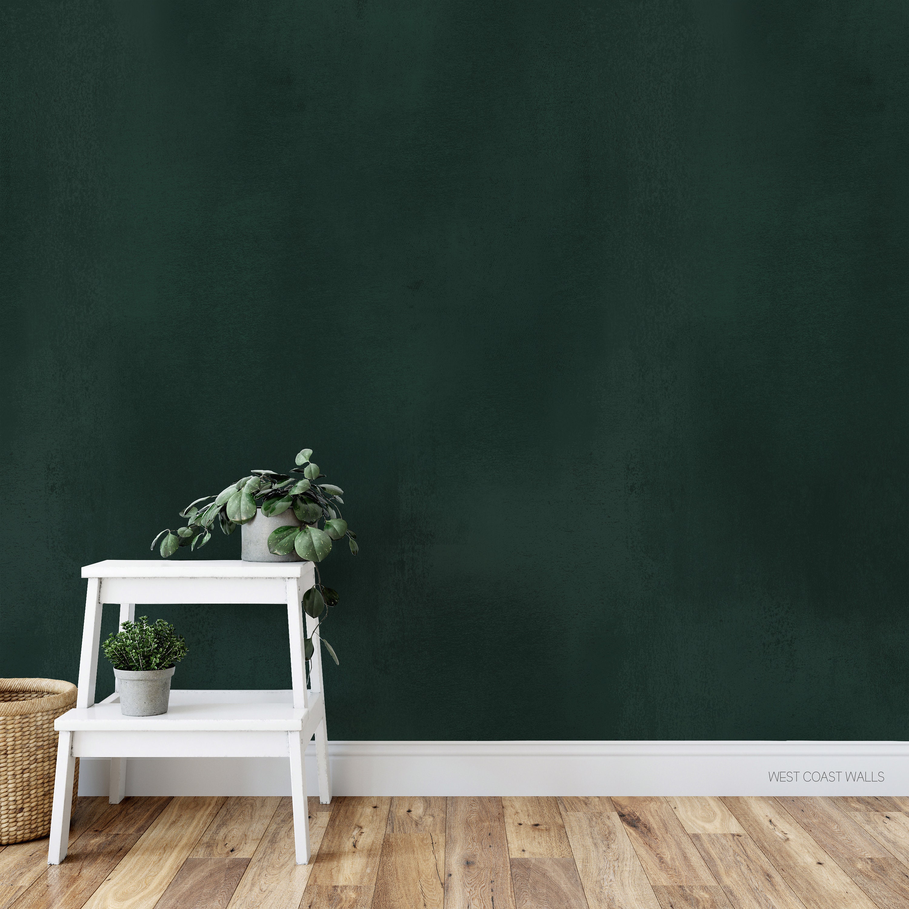 Emerald Green Textured Wallpaper / Hand Painted Wallpaper / Textured ...