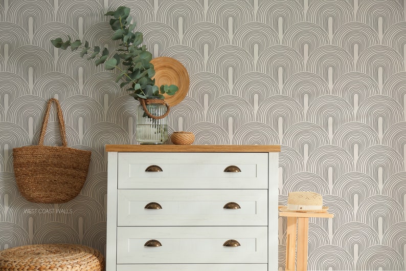 Hand Drawn Arches Wallpaper, Alternate Colours Available / Abstract ...