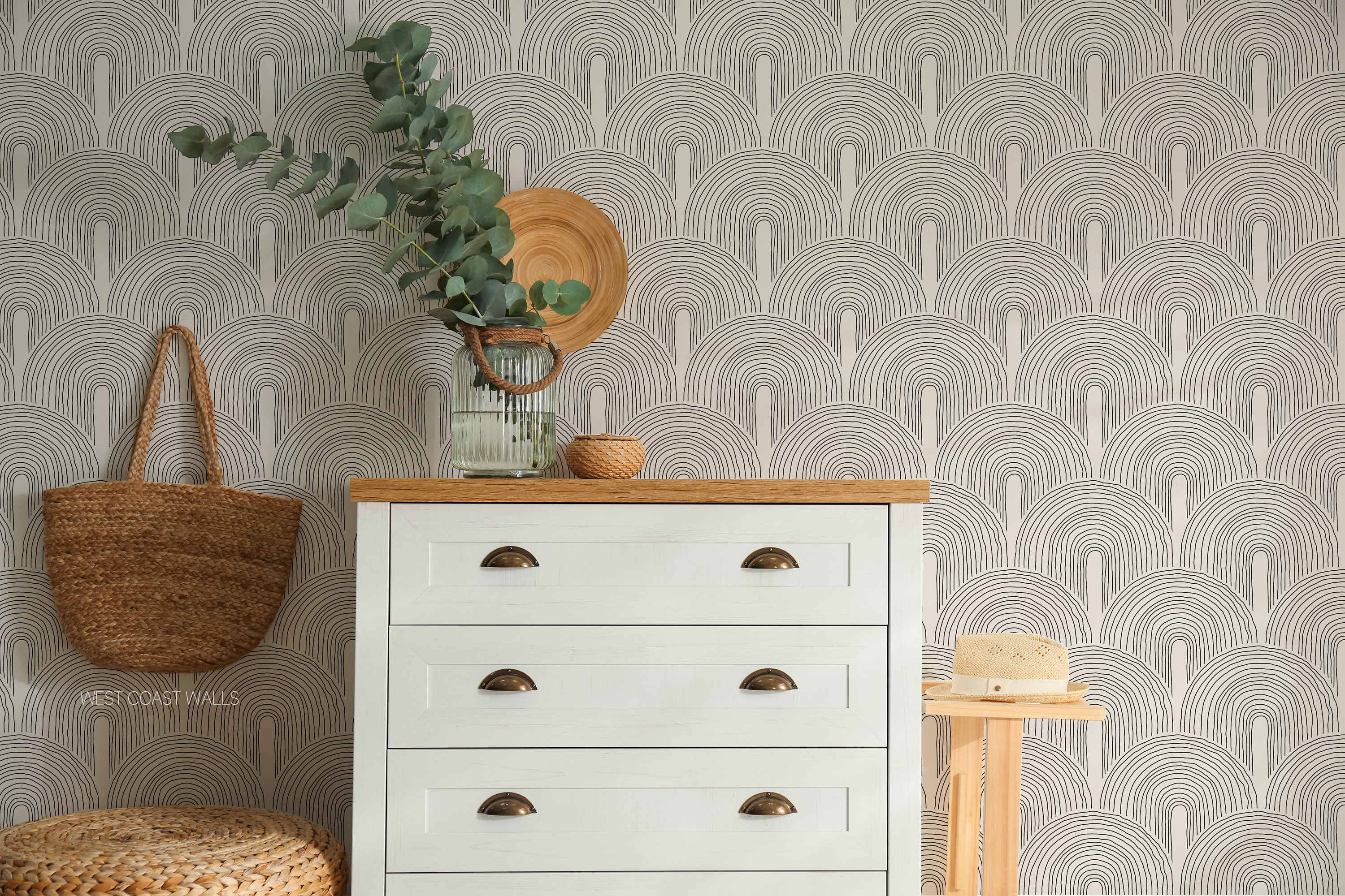 Hand Drawn Arches Wallpaper Alternate Colours Available / - Etsy