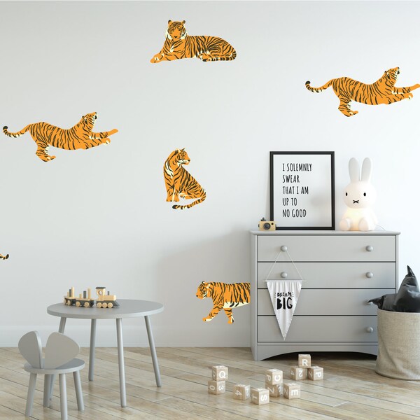 Removable Wall Decals / Tiger / Jungle  / Safari Wallpaper / Animals / DIY Wall Decals