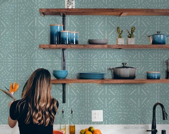 Boho Mudcloth Wallpaper / Bohemian Style / Mudcloth Wallpaper /  Wallpaper / Hand Drawn Wallpaper