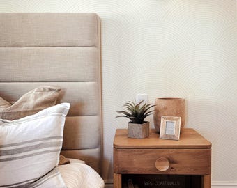 Hand Drawn Scallop Wallpaper / Coastal Boho Wallpaper / Coastal Decor / Neutral Subtle Wallpaper