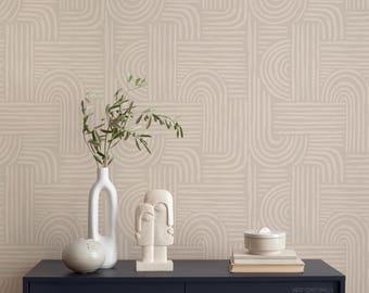 Geometric Arches Wallpaper Abstract Lines Peel and Stick or Traditional