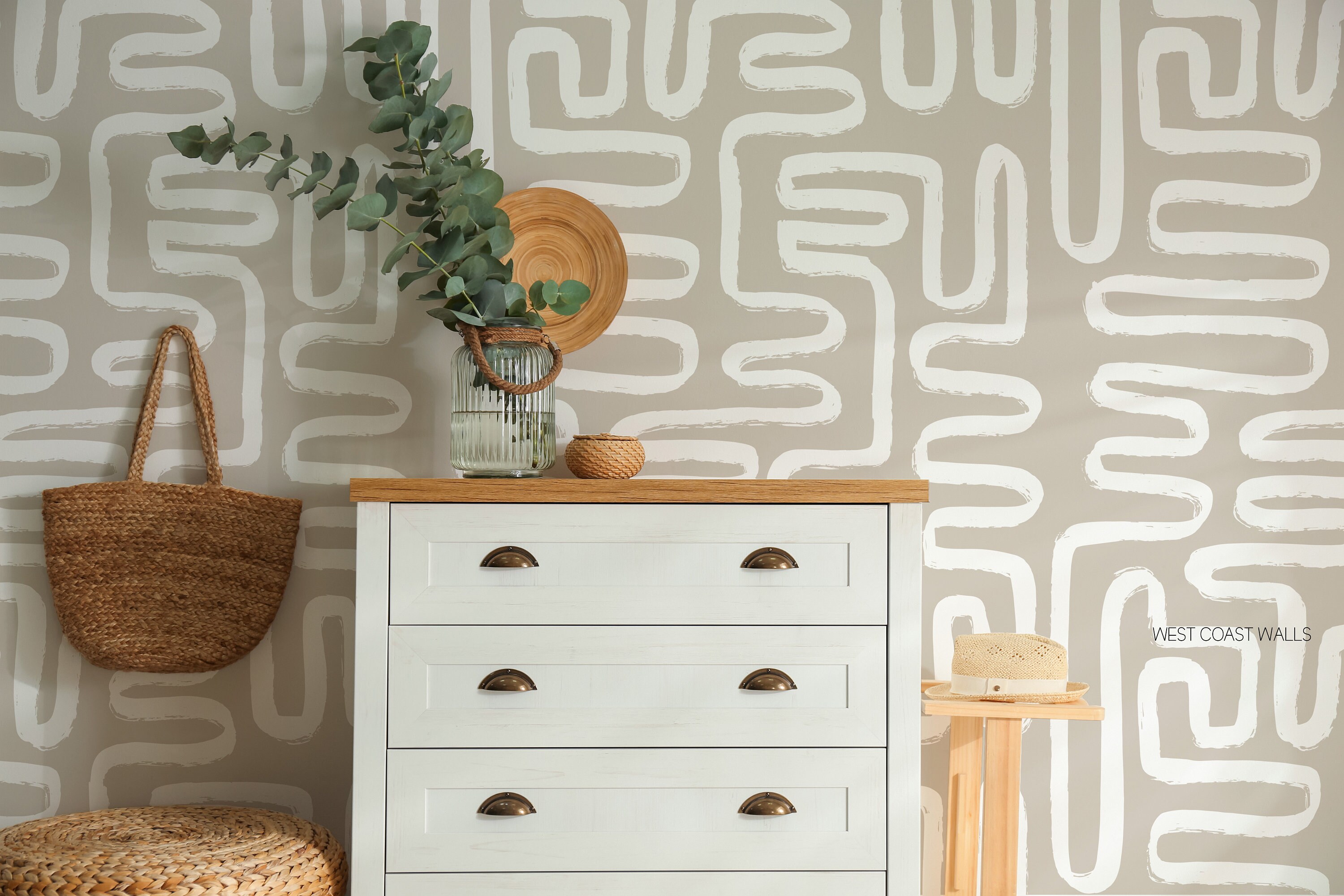 Paintbrush Maze Removable Wallpaper Alternate Colors Etsy