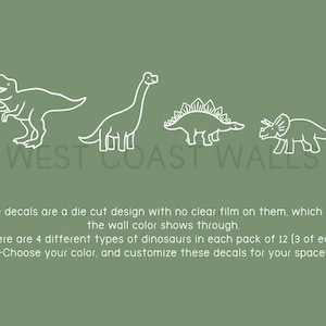 Minimalist Dinosaur Decals / Dinosaur Decor / Removable Dinosaurs / Nursery Decor / Boys Room / Dinosaur Stickers / Dinosaur Decor / T-Rex image 4