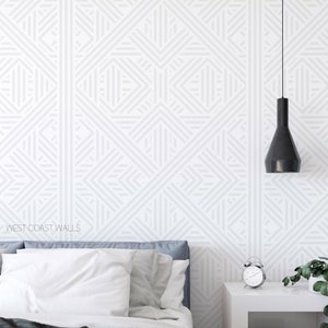 Papier peint géométrique / Papier peint tribal / Papier peint bohème amovible / Papier peint géométrique moderne