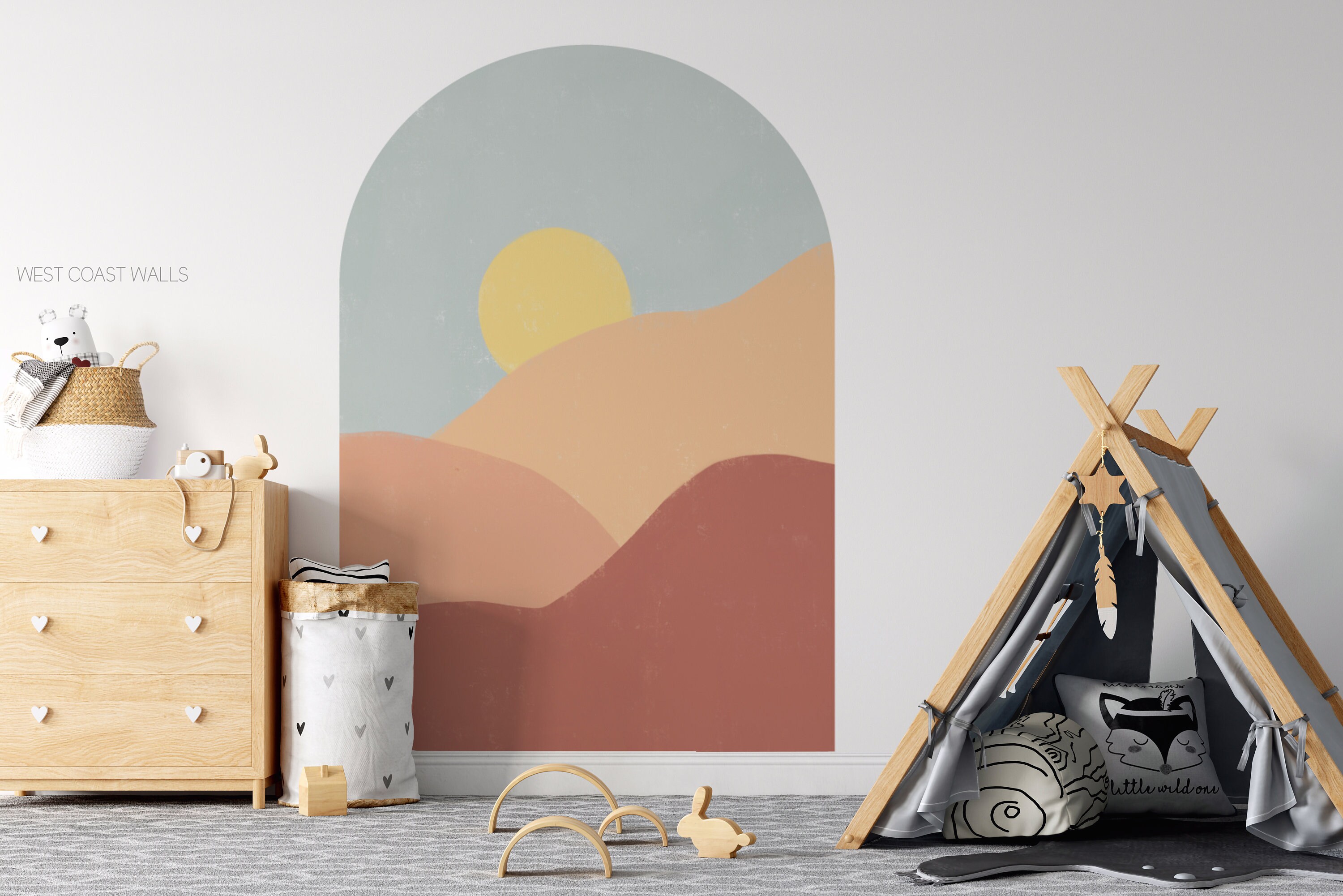 Boho Sunrise Removable Arch Decal / Boho Arch / Boho Sunset / Arch Wall ...