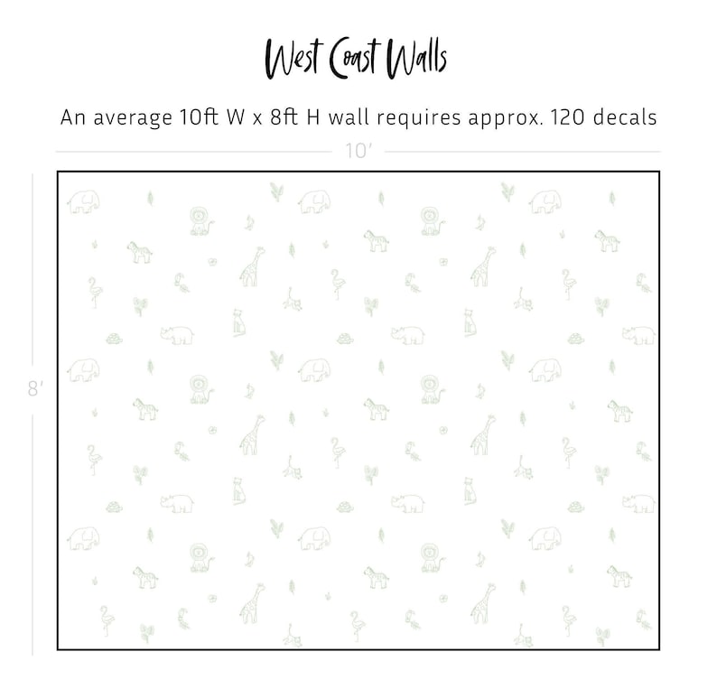 Drawn Jungle Animals Removable Wall Decals / Jungle Decor / Jungle Theme / Nursery Decor / Boys Room / Lion Cheetah Toucan Elephant Giraffe image 9