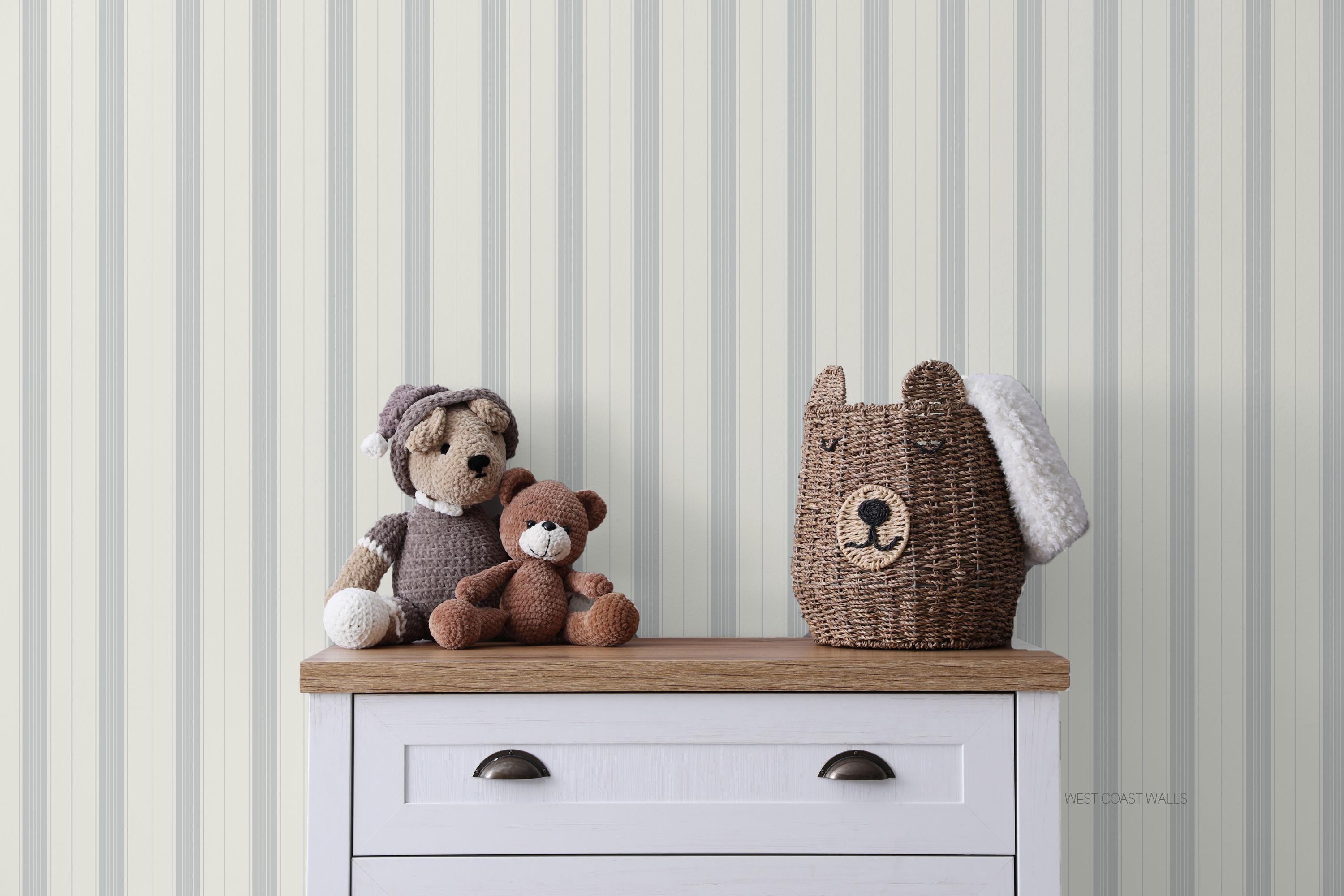 Vintage Stripe Wallpaper /  Custom Color Wallpaper / Striped Wallpaper / Pinstripe Wallpaper / Vintage Pinstripes