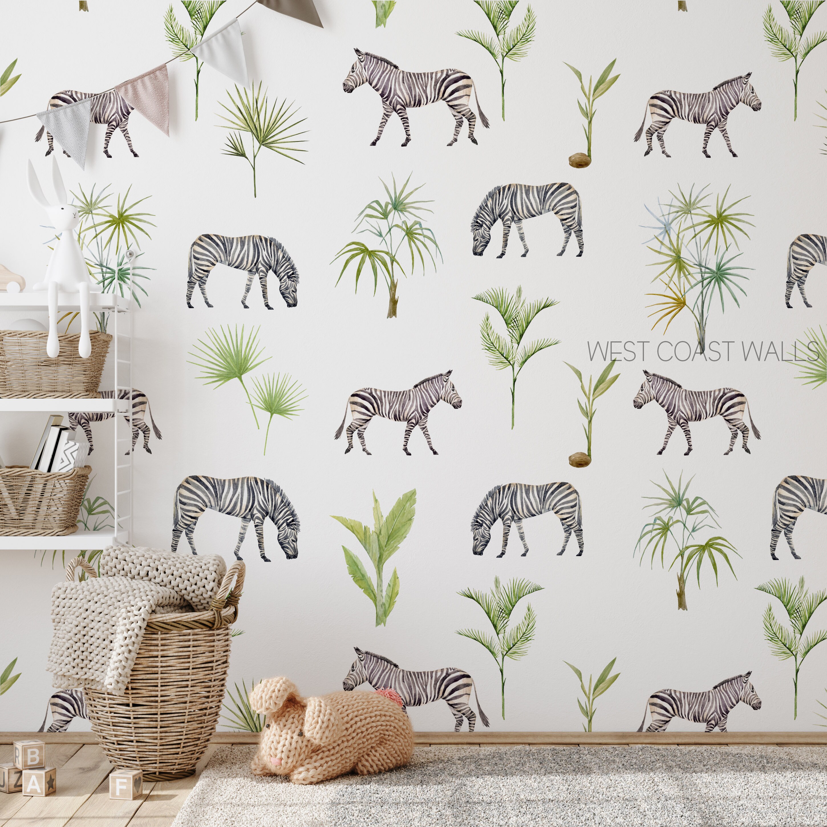 Zebra Removable Peel and Stick Wallpaper / Safari Wallpaper / Etsy