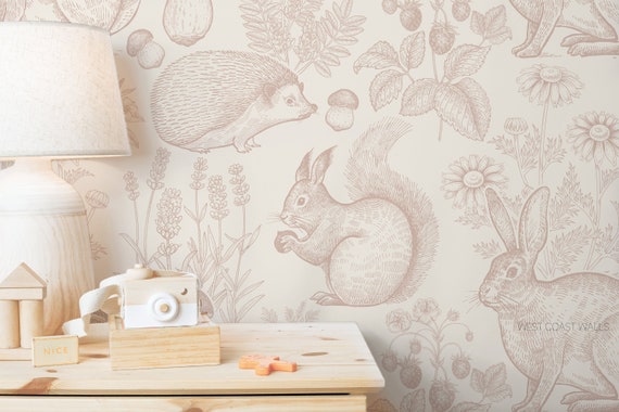 Superfresco Easy Woodland Animals Navy Wallpaper 10m  Wickescouk