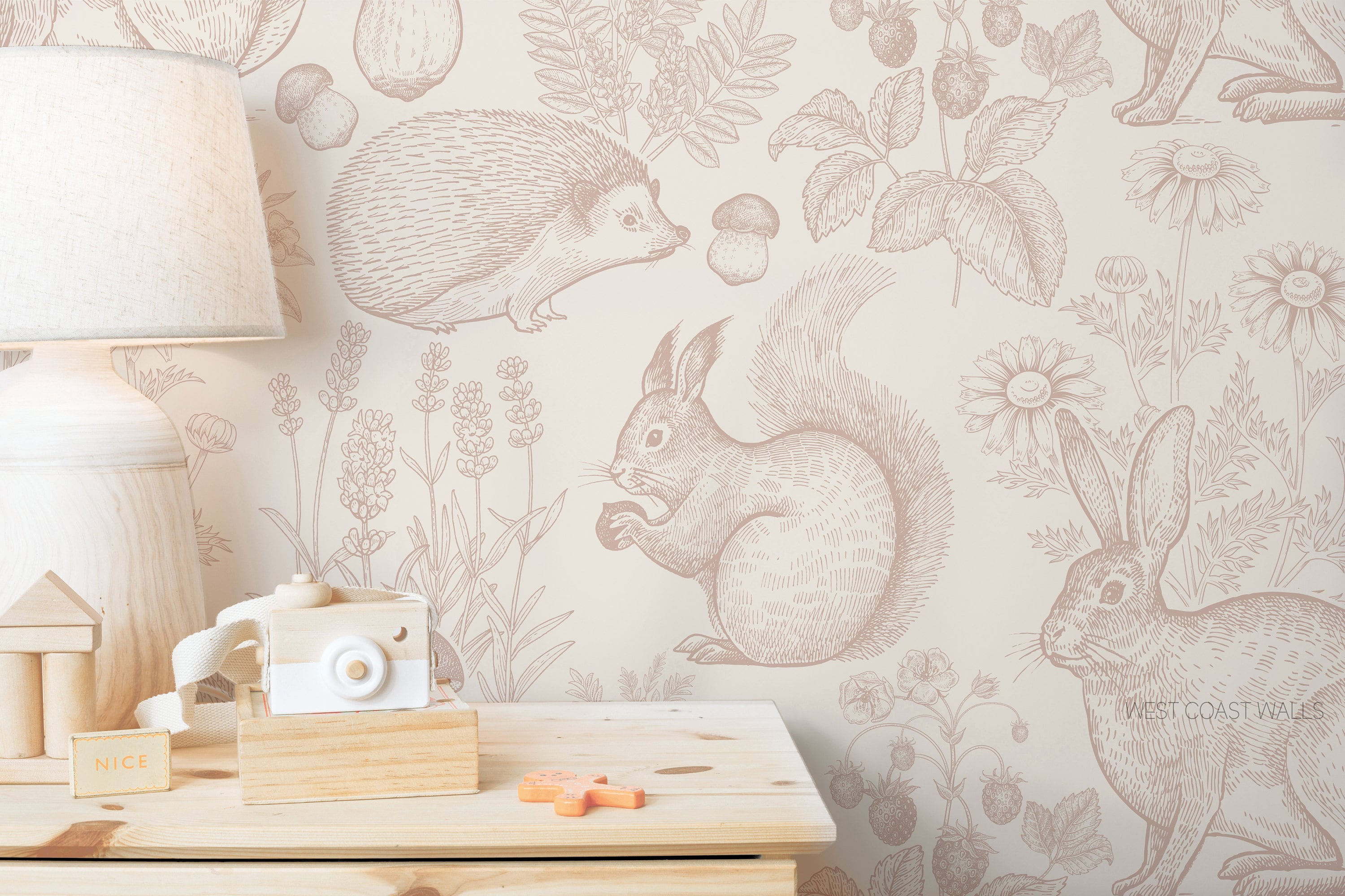 Amazoncom Forest Animals Removable Wallpaper  Colorful Self Adhesive  Wall Paper Fabric  Nursery Kids Room Peel and Stick Woodland Critters  CC135  Handmade Products