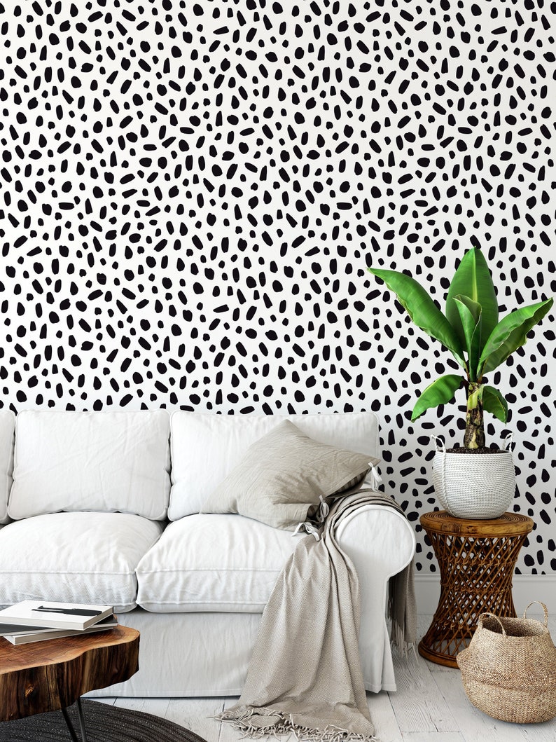 Irregular Dots Wallpaper / Polka Dot Walls / Speckle Wallpaper Etsy
