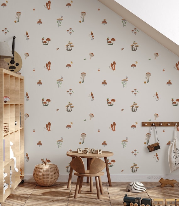 Wandaufkleber Pilzfeen Für Mädchenzimmer – 2 Bögen (30x90 Cm), Abziehbar & Wiederverwendbar, Mit Floralen Motiven
