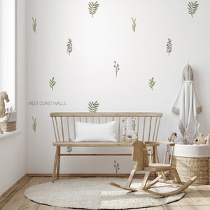 Neutral and Muted Leaves Removable Wall Decals  / Branch Decals / Leaves Decals / Greenery Wall Decals / Scandinavian / Plant Theme