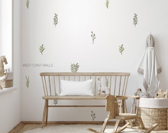 Neutral and Muted Leaves Removable Wall Decals  / Branch Decals / Leaves Decals / Greenery Wall Decals / Scandinavian / Plant Theme