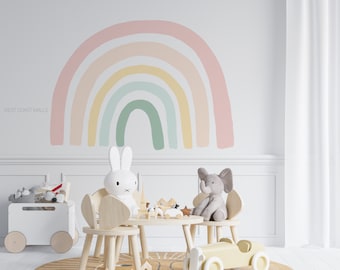 Großer Pastell Regenbogen Wandtattoo / Pastell Regenbogen Wandaufkleber / Regenbogen Kunst / Regenbogen Kinderzimmer / Kinderzimmer / PastellZimmer Deko