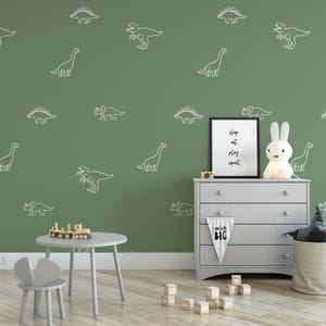 Minimalist Dinosaur Decals / Dinosaur Decor / Removable Dinosaurs / Nursery Decor / Boys Room / Dinosaur Stickers / Dinosaur Decor / T-Rex image 2