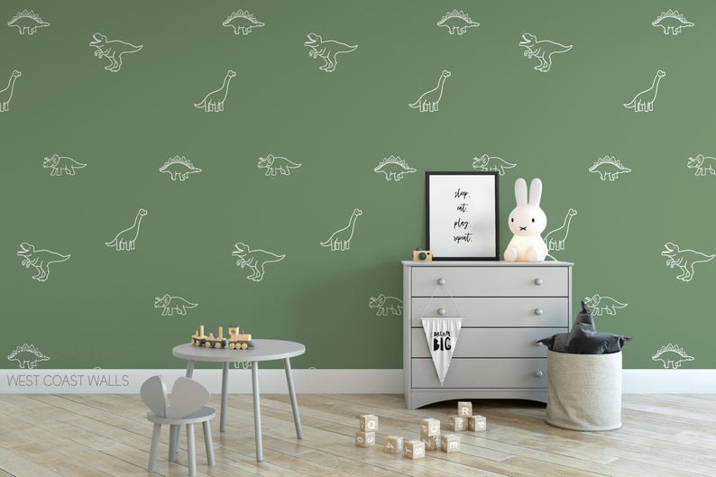 Minimalist Dinosaur Decals / Dinosaur Decor / Removable Dinosaurs / Nursery Decor / Boys Room / Dinosaur Stickers / Dinosaur Decor / T-Rex image 2