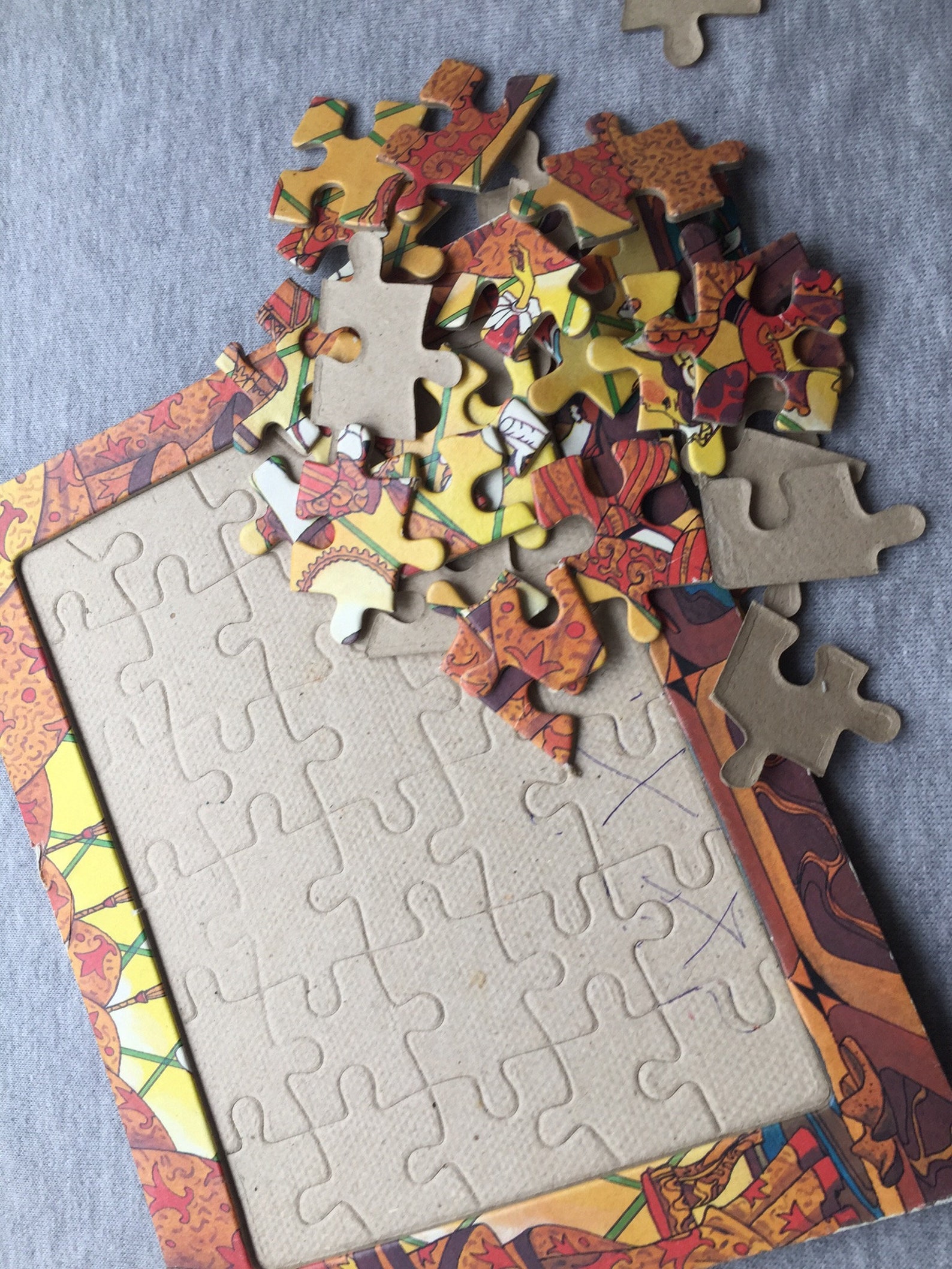 Complete Vintage Puzzle Cardboard tray 30 pcs Frametray Etsy