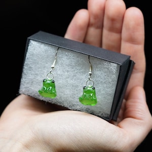 Frog Earrings / Sea Glass colored