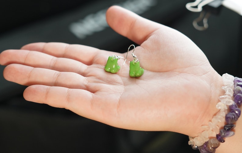 Frog Earrings / Green Frog Earrings Etsy