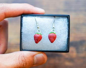 Boucles d'oreilles fraise